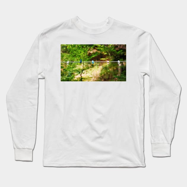 Plastic Pegs on Line Long Sleeve T-Shirt by jojobob